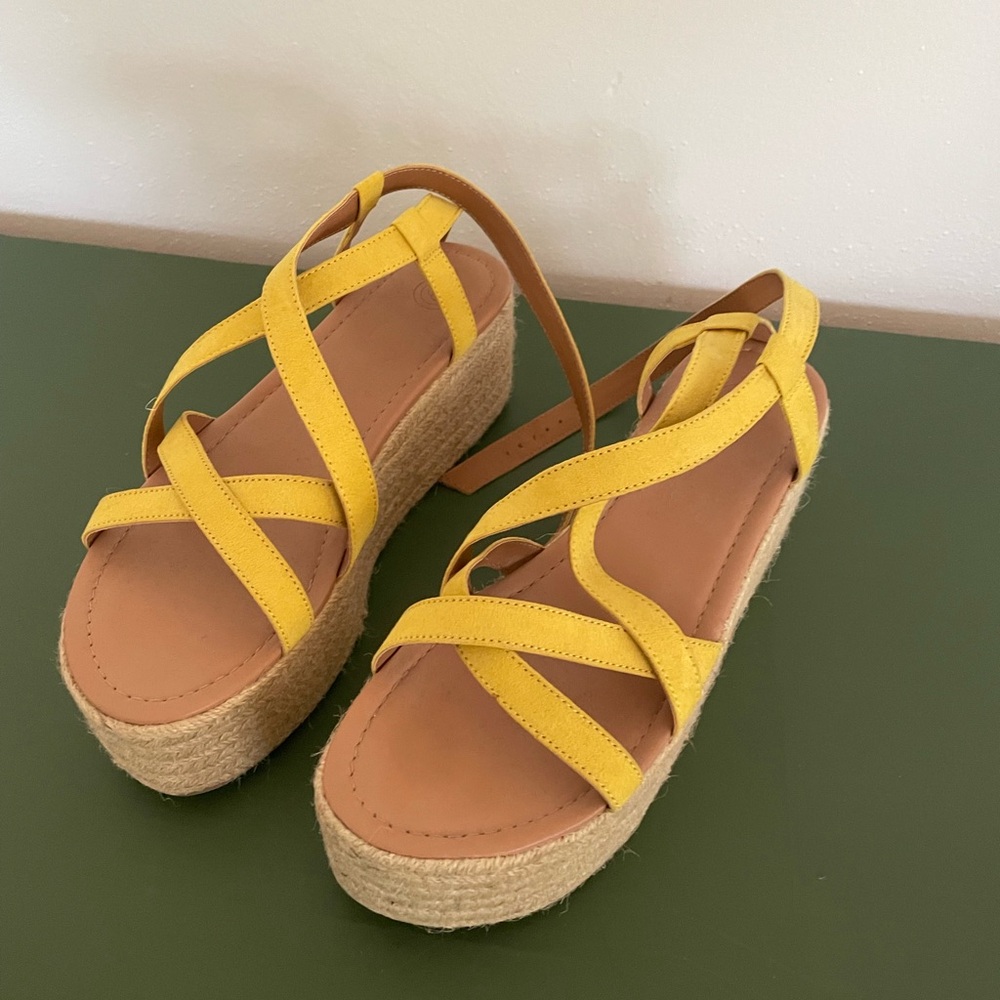 Urban Outfitters Yellow Espadrille Sandals